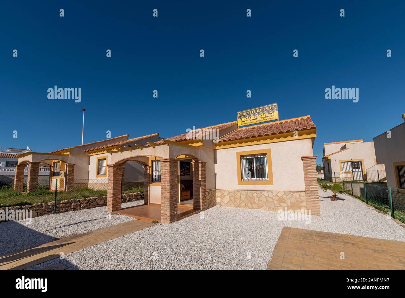 Mostra casa villa sul settore C a Camposol, Murcia, Costa Calida, Spagna, EU. Camposol è un insediamento popolare per gli ex pipistrelli britannici in Spagna Foto Stock