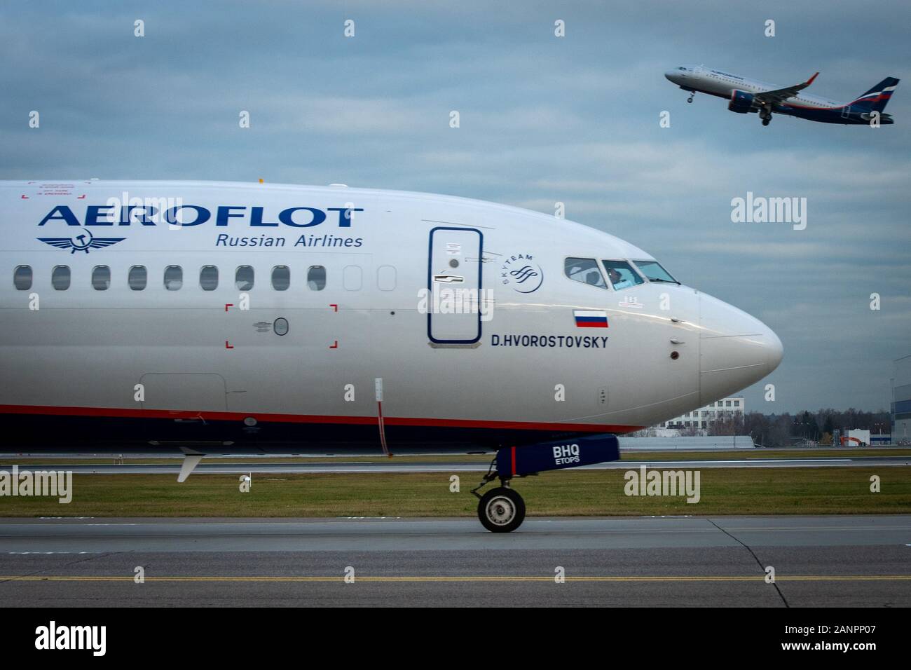 Ottobre 29, 2019, Mosca, Russia. Aereo Boeing 737-800 Aeroflot - Russian Airlines presso l'aeroporto di Sheremetyevo di Mosca. Foto Stock