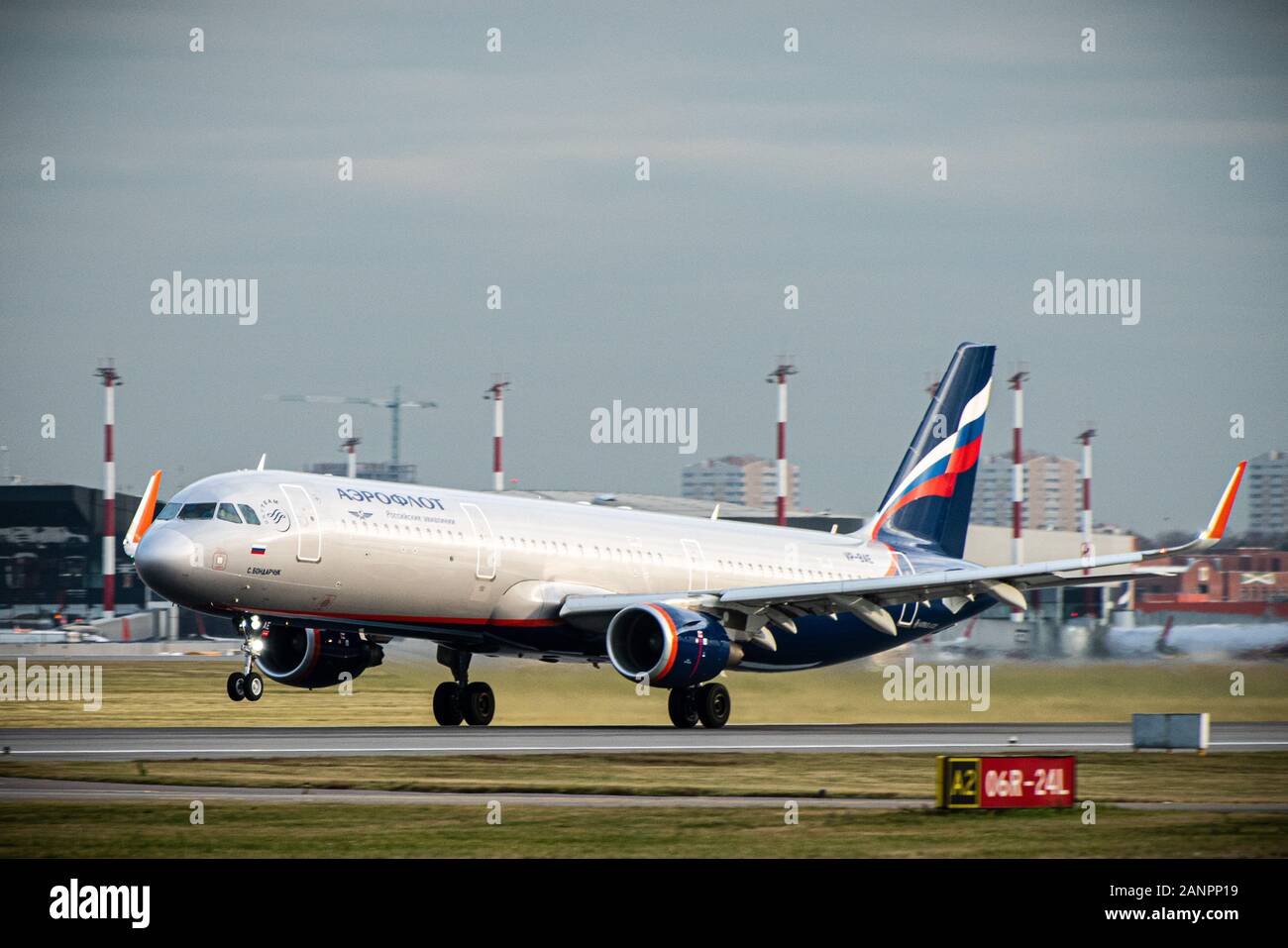 Ottobre 29, 2019, Mosca, Russia. Piano Airbus A330-300 Aeroflot - Russian Airlines presso l'aeroporto di Sheremetyevo di Mosca. Foto Stock