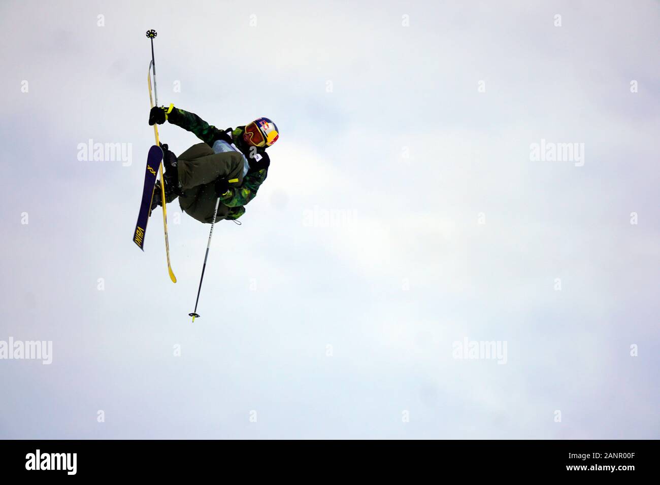 Alto Adige - Italia 18 gennaio, 2020. Concorrente alla FIS Slopestyle Freeski World Cup su 18.01.2020 nella Seiser Alm (Alpe di Siusi) Snowpark, Italia. Credito: AlfredSS/Alamy Live News Foto Stock
