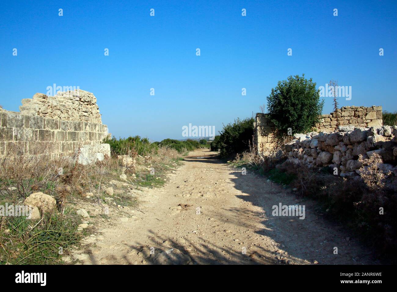 Antike Ruinenstadt Aphendrika, Dipkarpaz, Rizokarpasi, Türkische Republik Nordzypern Foto Stock