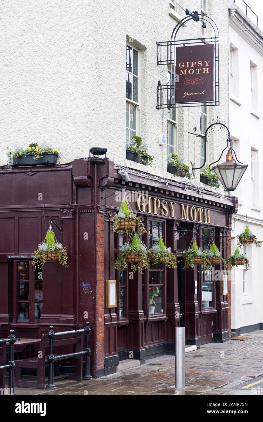 Il Gipsy Moth pub, Greenwich, Inghilterra. Foto Stock
