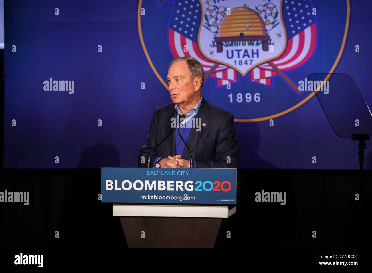 Salt Lake City, Stati Uniti d'America. 18 gennaio, 2020. Ex Sindaco Michael Bloomberg parlando a Mike Bloomberg Rally della campagna presso l'impatto sul mozzo di Gennaio 18, 2020 a Salt Lake City, Utah. Credito: la foto di accesso/Alamy Live News Foto Stock