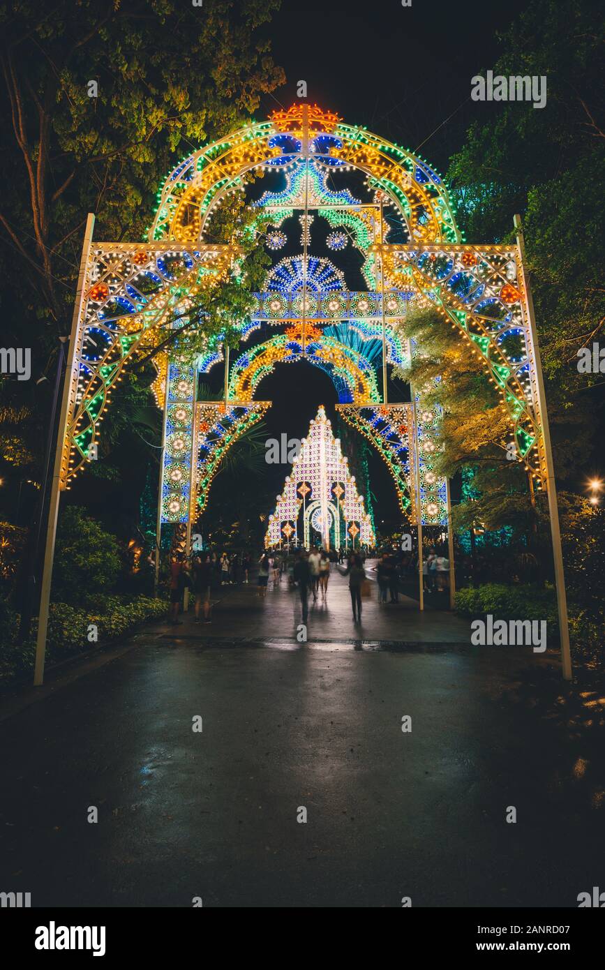 I Giardini di Baia mercatini di Natale a Singapore Foto Stock