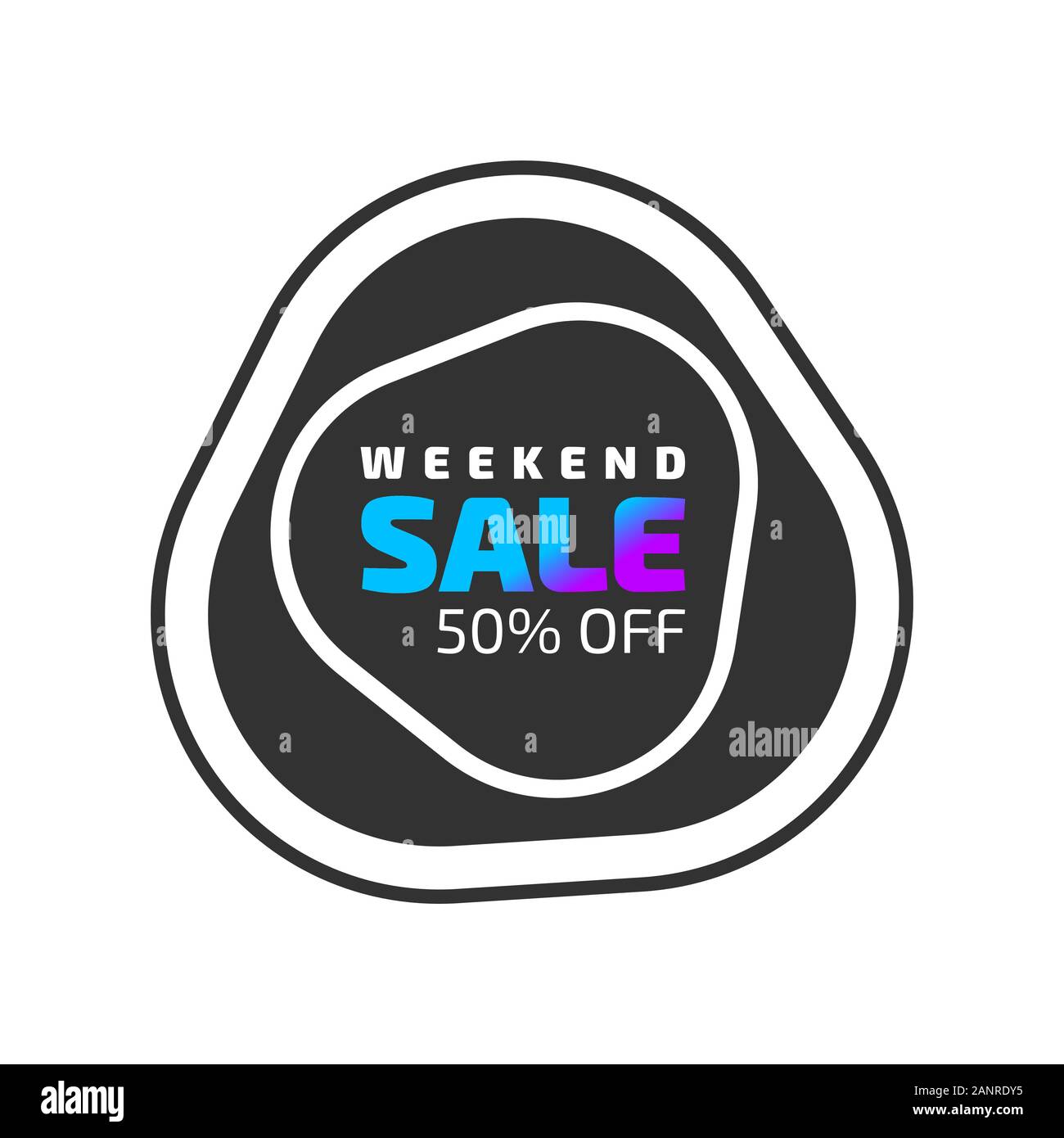 Weekend Vendita banner su sfondo nero Illustrazione Vettoriale