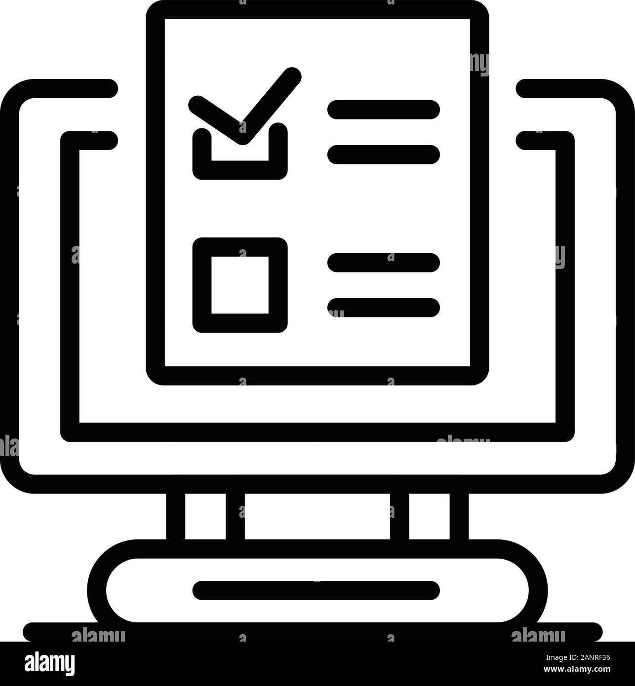 Voto on line icona, stile contorno Illustrazione Vettoriale