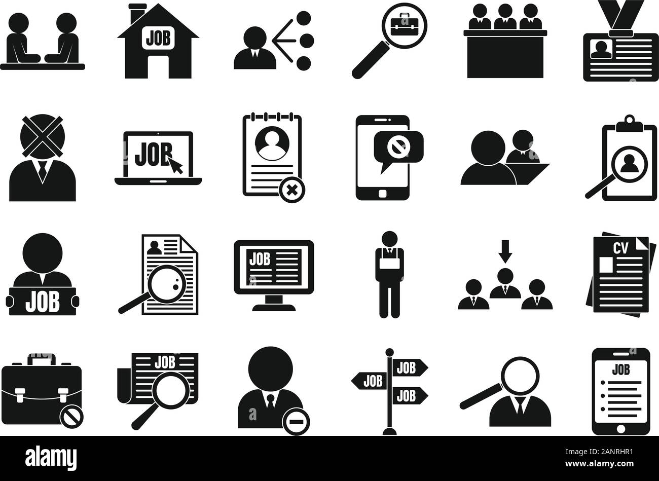 Disoccupati set di icone. Semplice insieme di disoccupati icone vettoriali per il web design su sfondo bianco Illustrazione Vettoriale