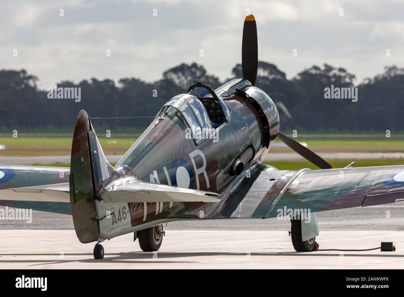 Ex Royal Australian Air Force (RAAF) Commonwealth Aircraft Corporation CA-13 Boomerang fighter aircraft VH-MHR. Foto Stock