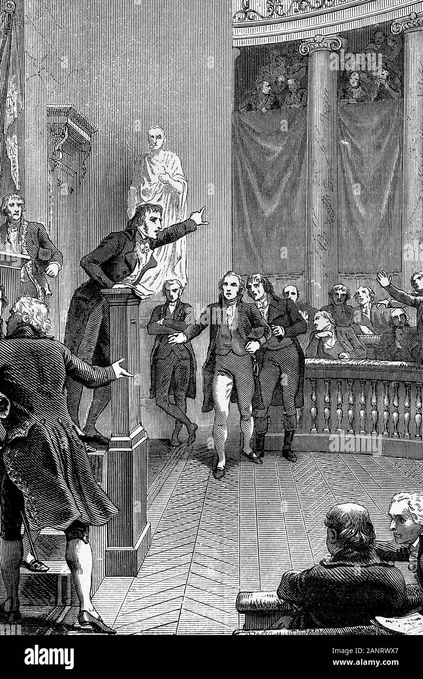 Sessione della tribuna. Il discorso di Benjamin Constant, stati pf della Camera dei deputati. Membro della tribunat. 1800. Nato nel 1767, morì 1830. Il antichi Foto Stock