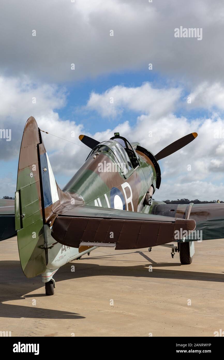 Ex Royal Australian Air Force (RAAF) Commonwealth Aircraft Corporation CA-13 Boomerang fighter aircraft VH-MHR. Foto Stock