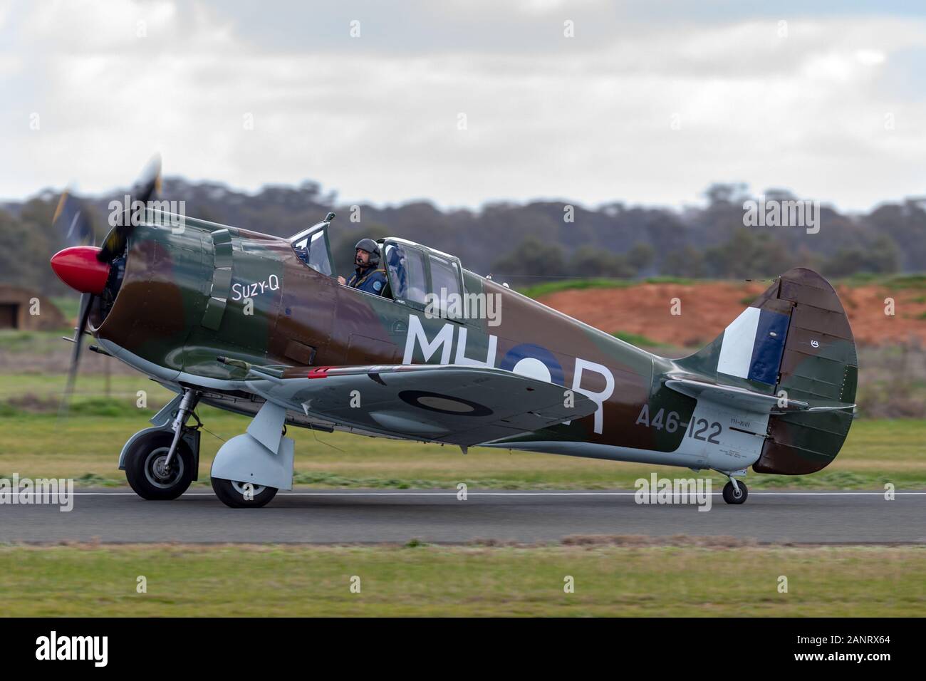 Ex Royal Australian Air Force (RAAF) Commonwealth Aircraft Corporation CA-13 Boomerang fighter aircraft VH-MHR. Foto Stock