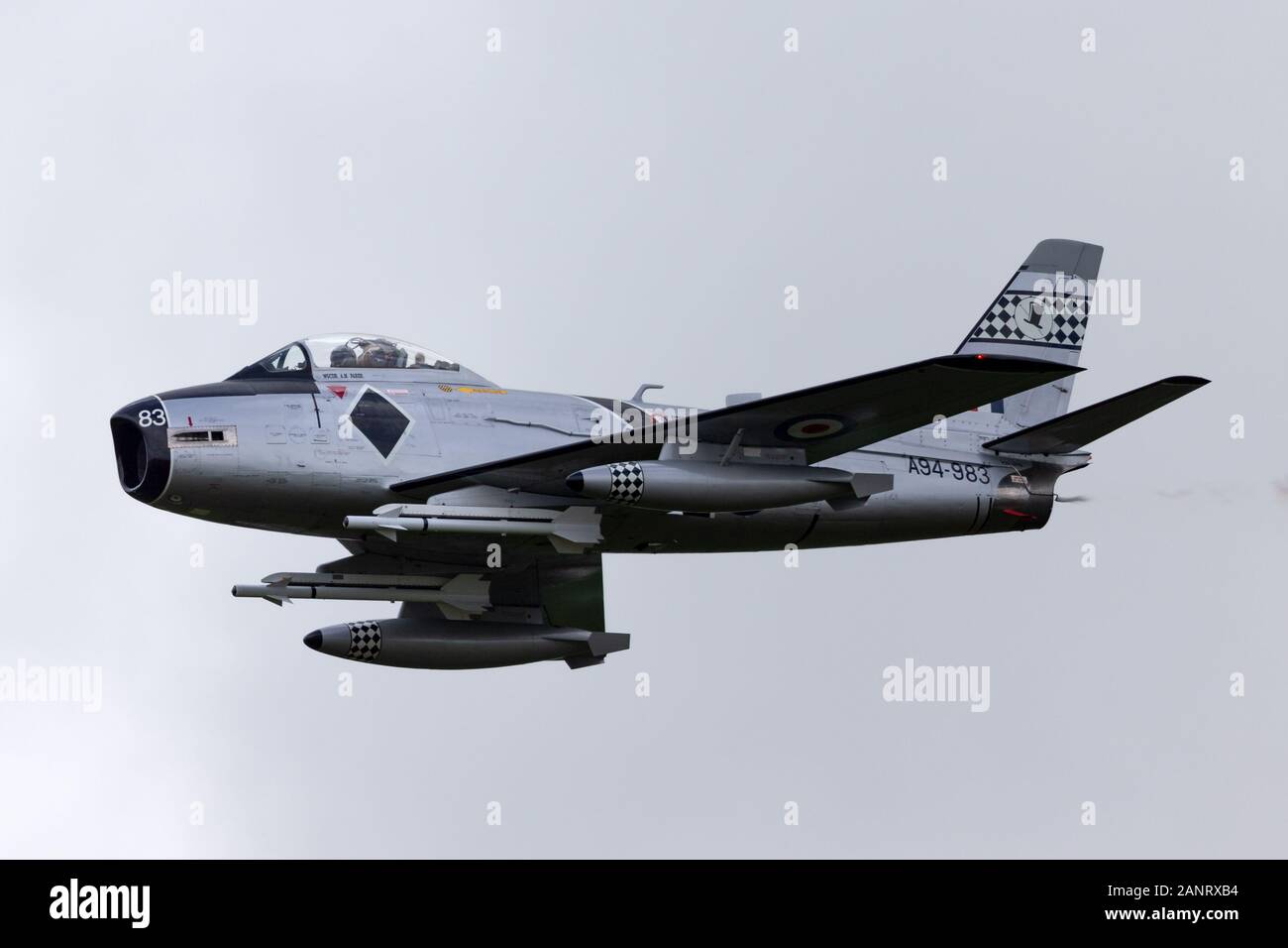 Ex Royal Australian Air Force (RAAF) Commonwealth Aircraft Corporation CA-27 Sabre (F-86 Sabre) aerei jet VH-IPN. Foto Stock