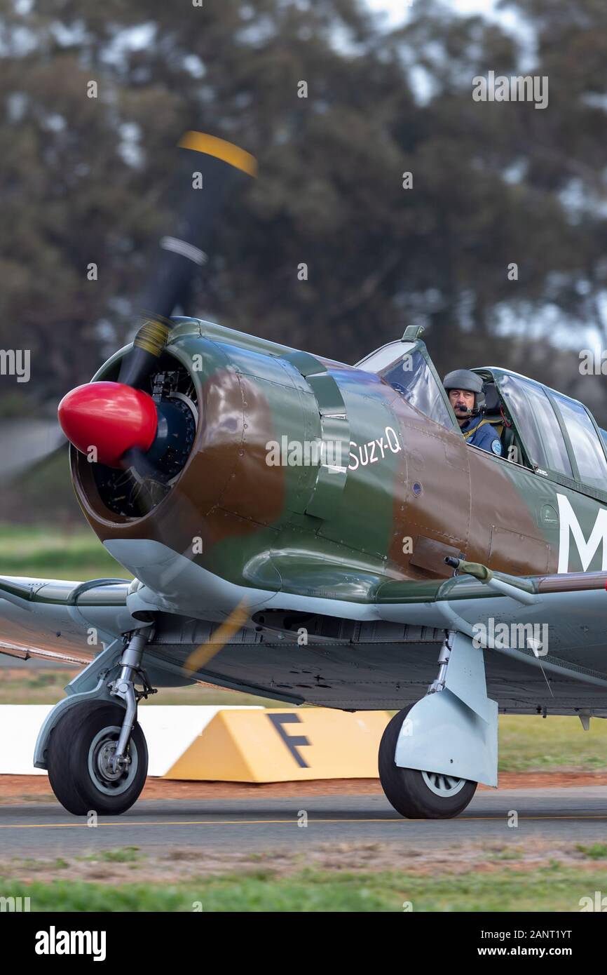 Ex Royal Australian Air Force (RAAF) Commonwealth Aircraft Corporation CA-13 Boomerang fighter aircraft VH-MHR. Foto Stock