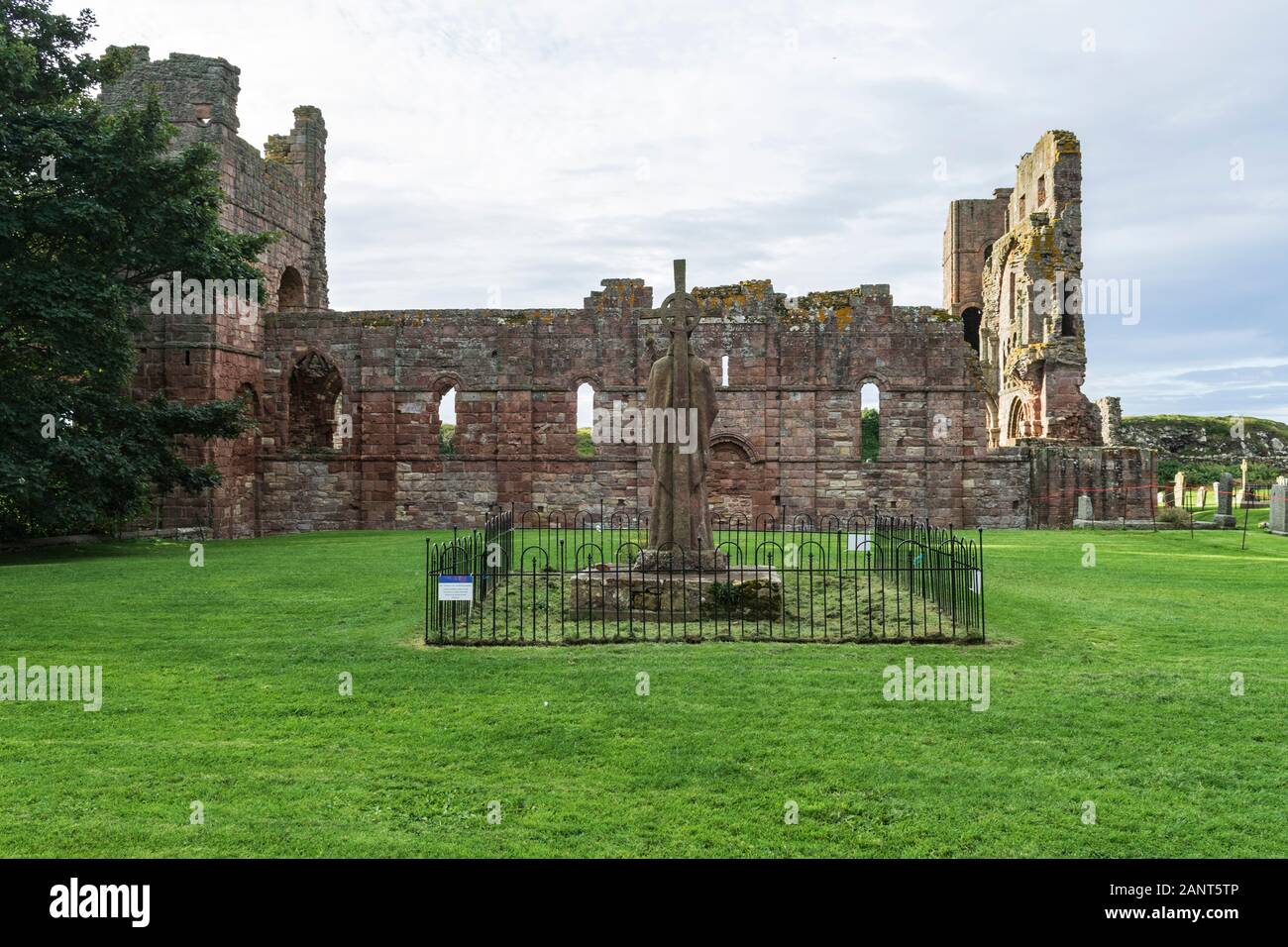 Lindisfarne Priory, Northumberland, Inghilterra. Foto Stock