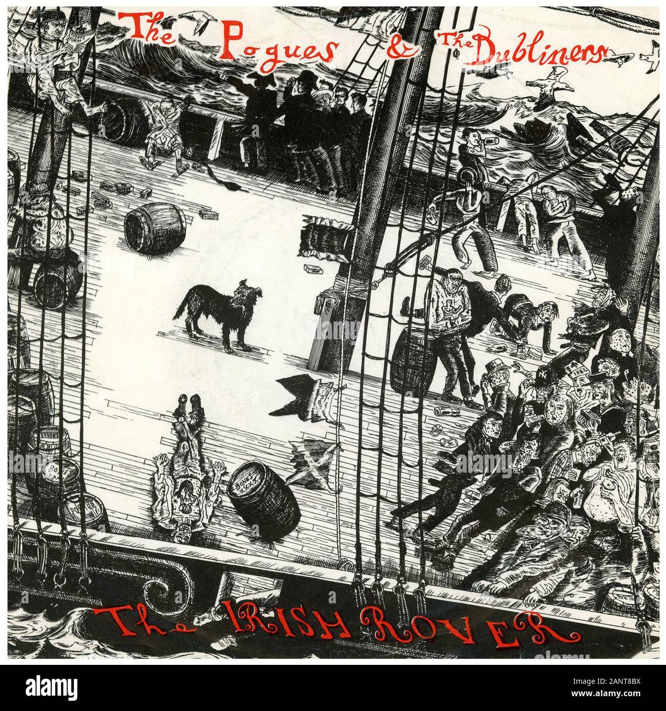 The Pogues & i dublinesi - Irish Rover - Classic vintage album in vinile Foto Stock