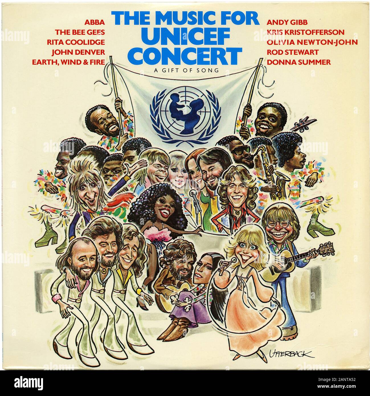 Musica per l'Unicef in concerto - Classic vintage album in vinile Foto Stock