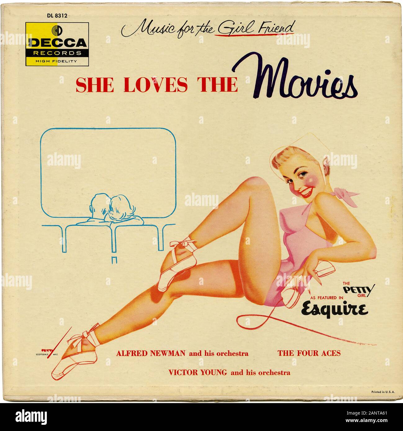Musica per la ragazza  che ama i film! - Classic vintage album in vinile Foto Stock