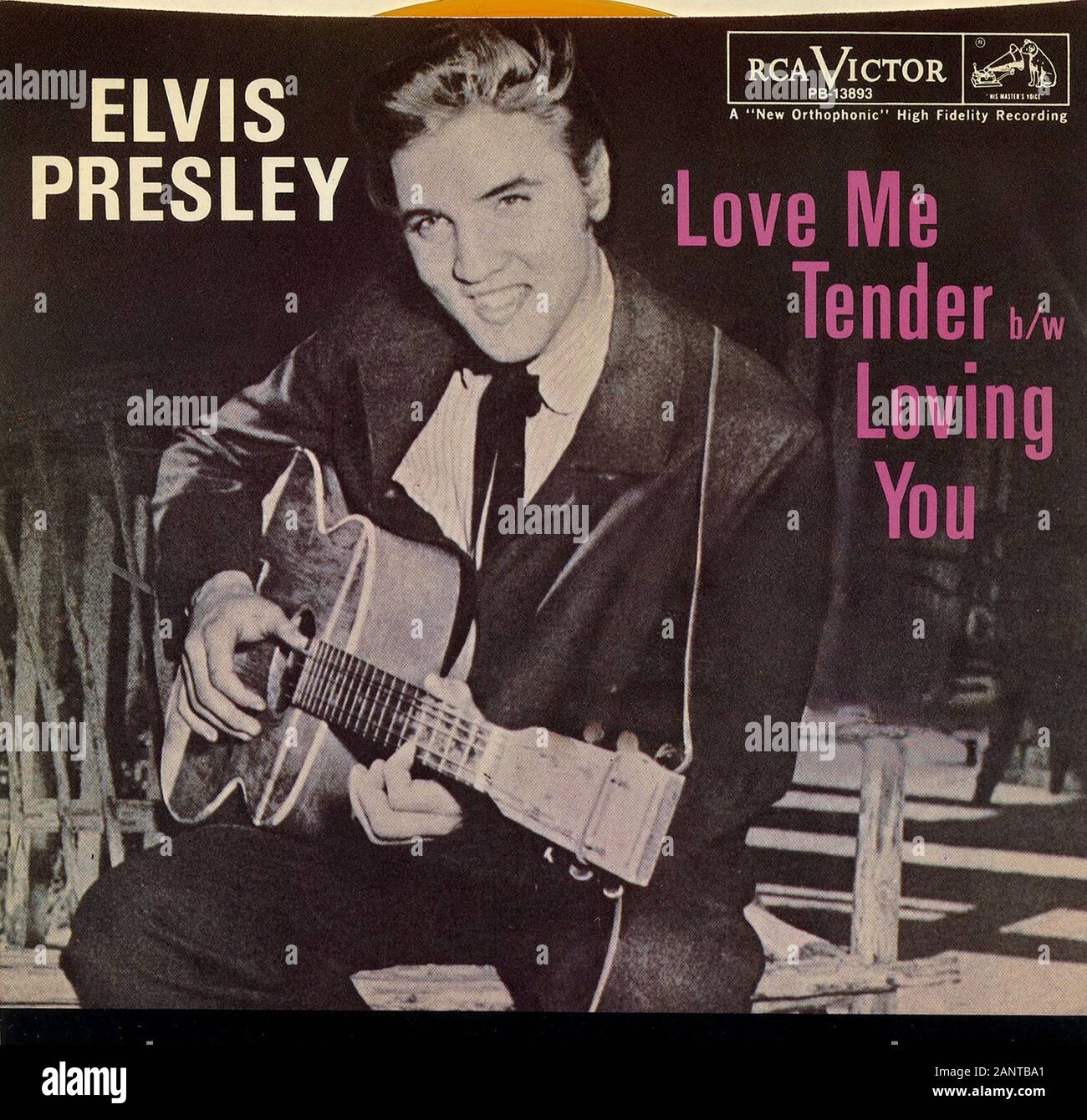 Elvis Presley - Love Me Tender b w amare te - Classic vintage album in vinile Foto Stock