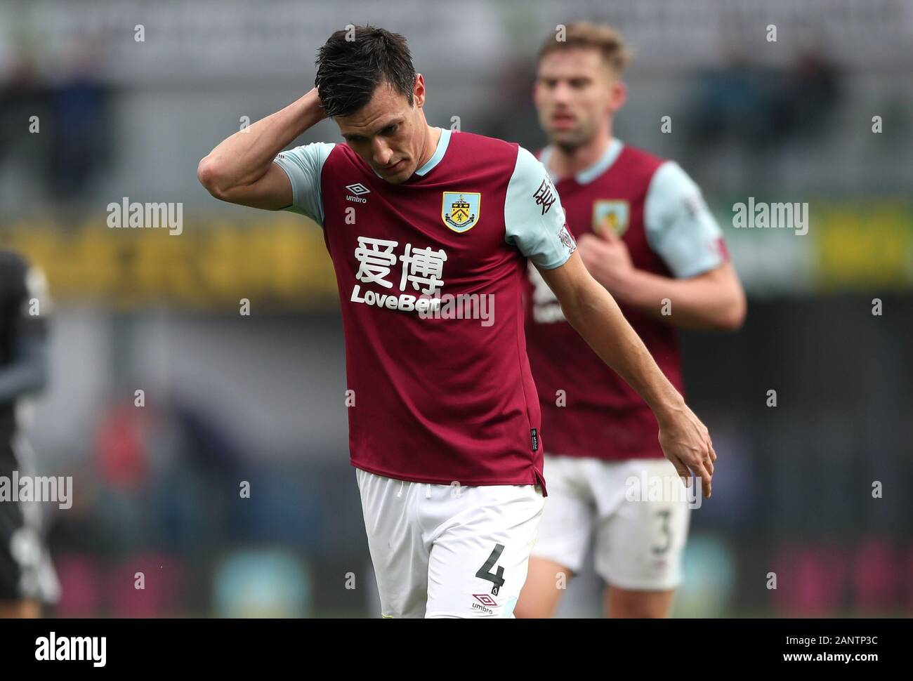Burnley Jack del sughero reagisce durante il match di Premier League a Turf Moor, Burnley. Foto Stock