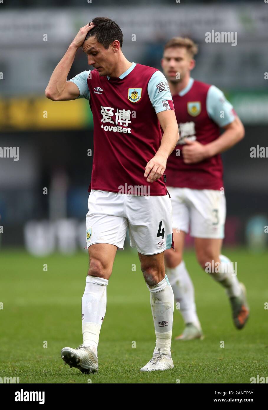 Burnley Jack del sughero reagisce durante il match di Premier League a Turf Moor, Burnley. Foto Stock