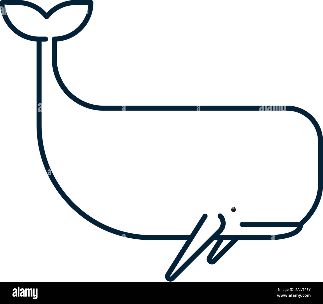 Sperma balena vettore Icona di linea Illustrazione Vettoriale