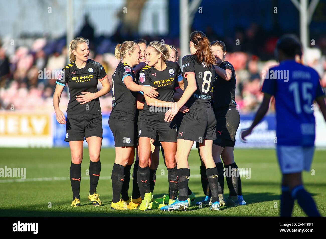 Birmingham, Regno Unito. 19 gennaio 2020. L'uomo città celebrano il loro secondo obiettivo nel primo semestre contro Birmingham City, dopo Keira punteggi Walsh. BCFC 0 - 2 Man City. Peter Lopeman/Alamy Live News Foto Stock