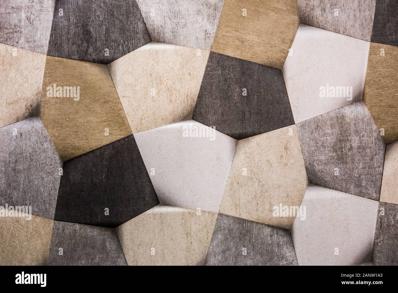 Abstract pavimento vinilico con futuristico sgualcito poligonale della superficie geometrica, 3d sfondo. Foto Stock