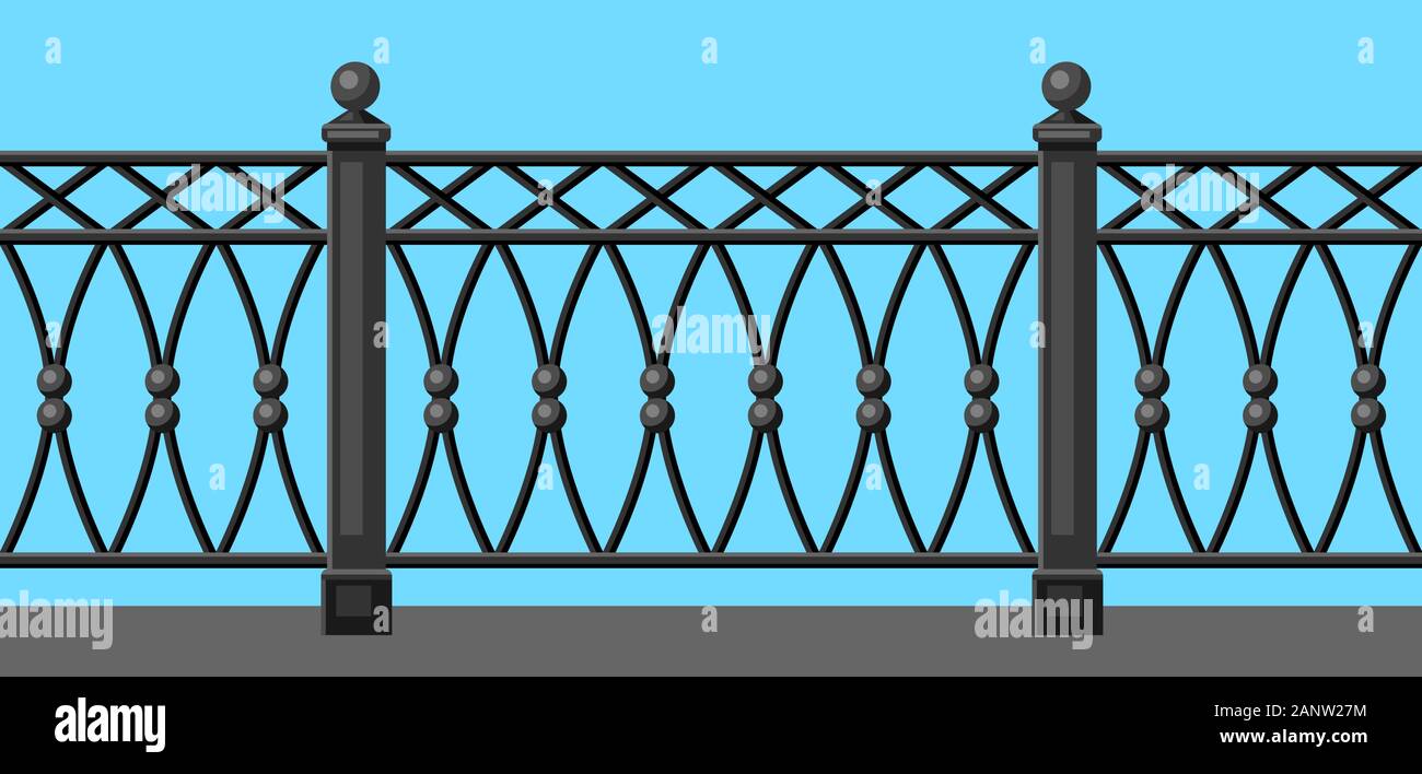 Illustrazione di metallo forgiato la recinzione. Illustrazione Vettoriale