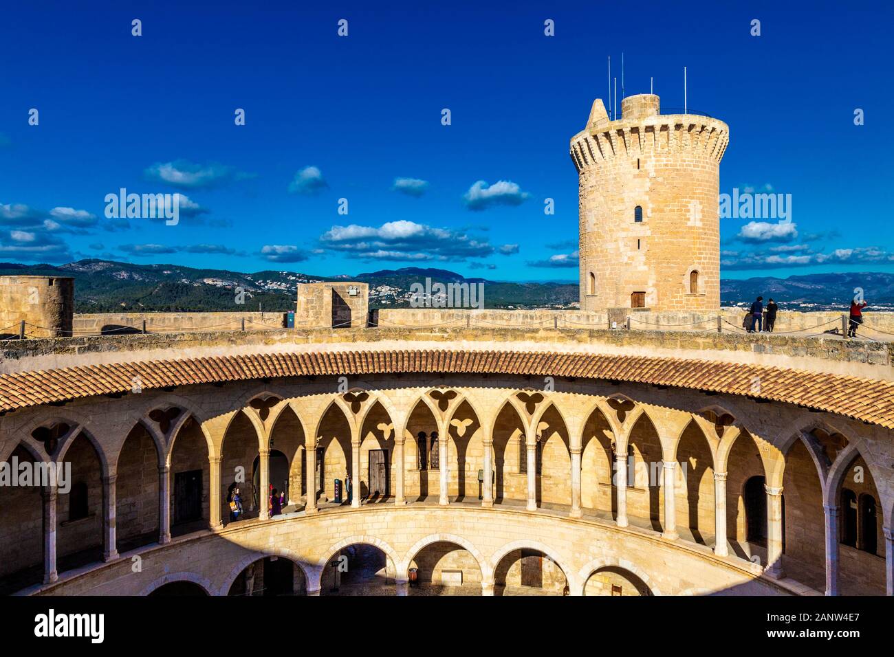 Castell de Bellver in Palma di Mallorca, Spagna Foto Stock