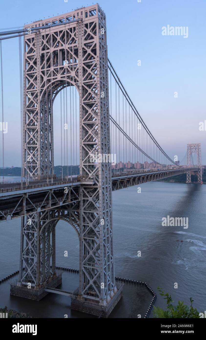 George Washington Bridge da Fort Lee, NJ a NYC Foto Stock