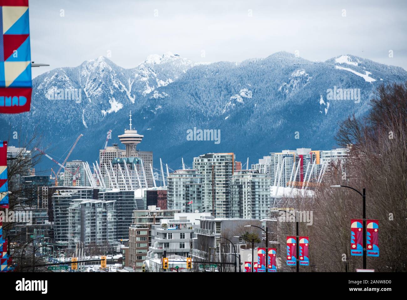 Neve in Vancouver Foto Stock