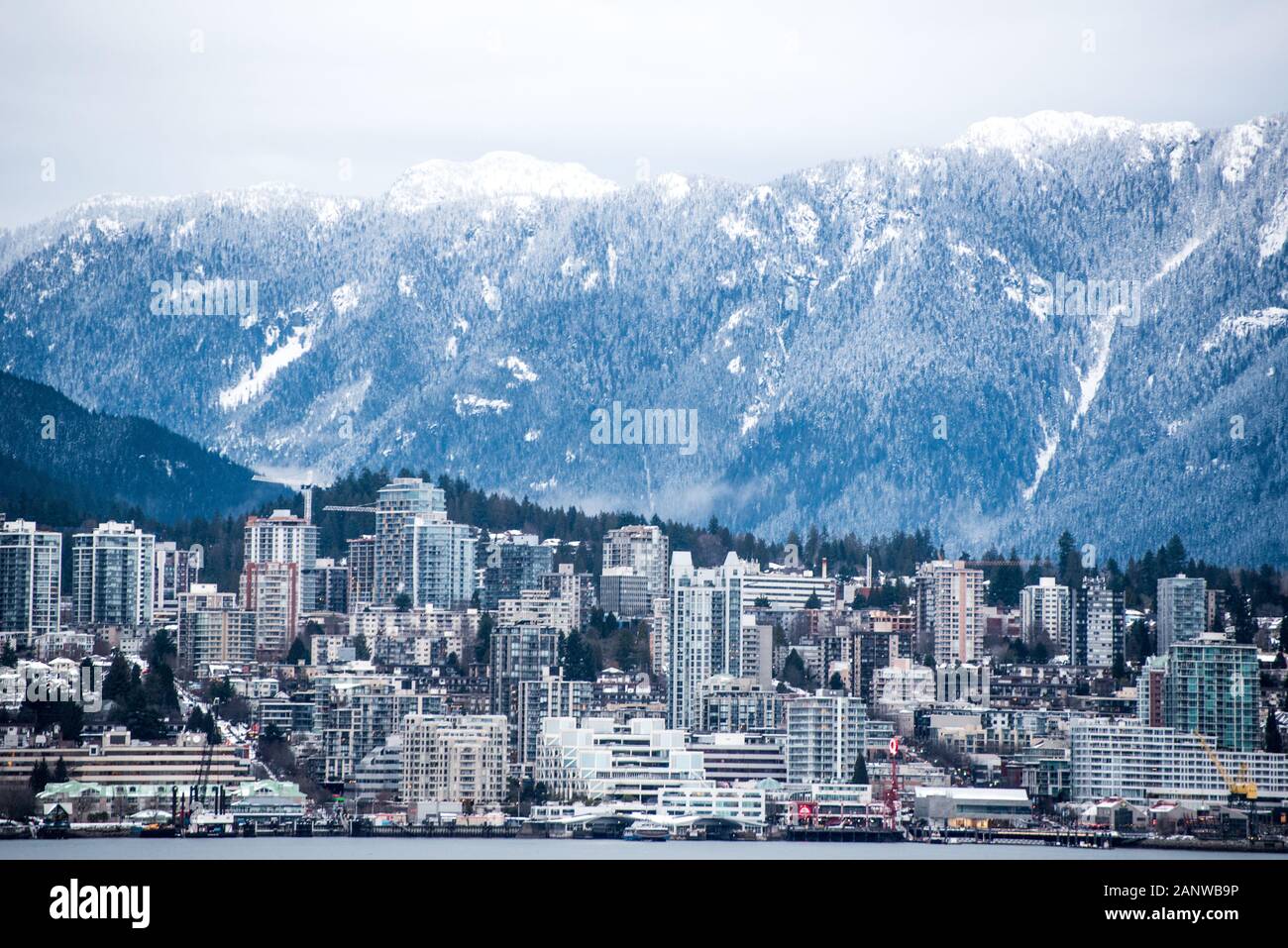 Neve in Vancouver Foto Stock