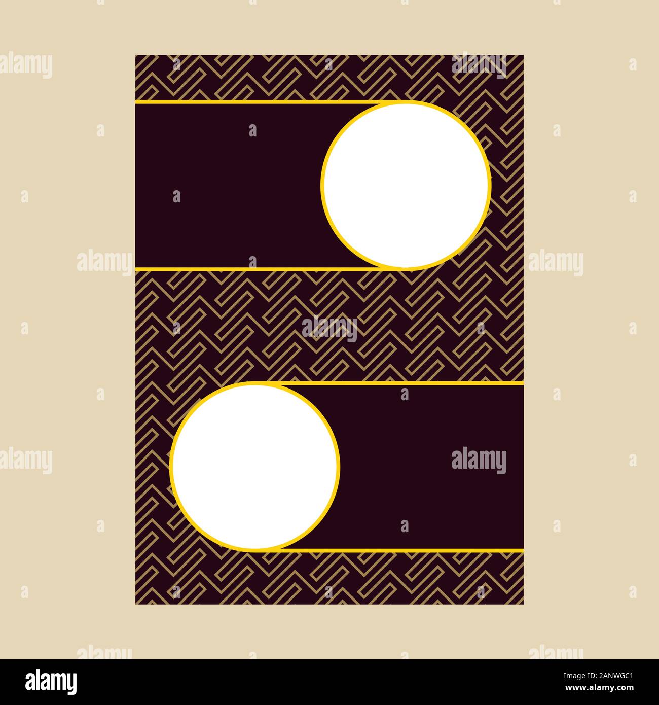 Modello di ornamento pagina Layout di copertura per matrimoni, menu prenota modello di progettazione Illustrazione Vettoriale