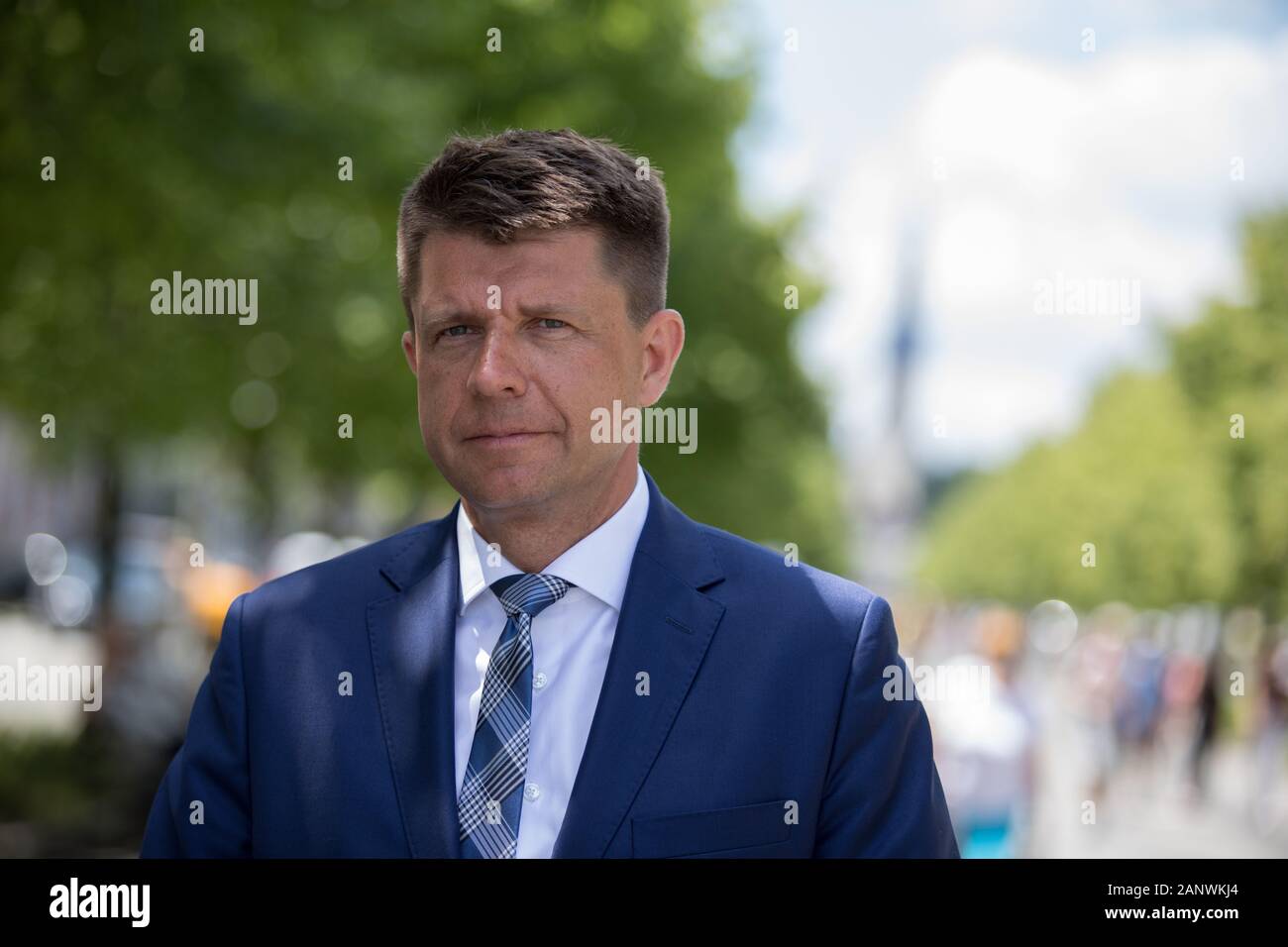 Czestochowa, Polonia -19 giugno 2017: la visita di Ryszard Petru (leader della moderna/Nowoczesna) nell Arcidiocesi di Czestochowa collegato con l'apertura del moderno Foto Stock