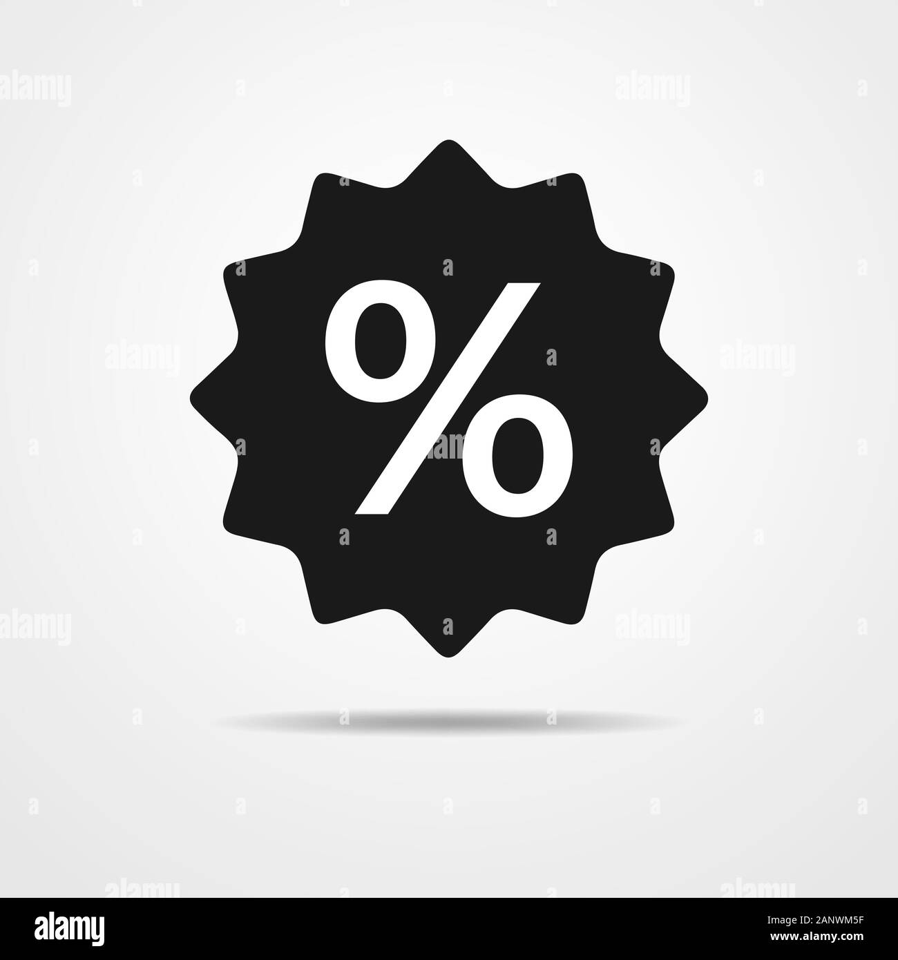 Icona di sconto. Illustrazione Vettoriale. Offerta di Vendita star sign. Piatto icona web su sfondo chiaro. Illustrazione Vettoriale