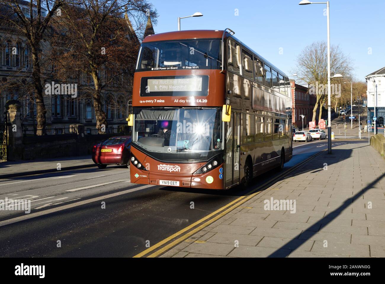 Autobus della città di Nottingham Foto Stock