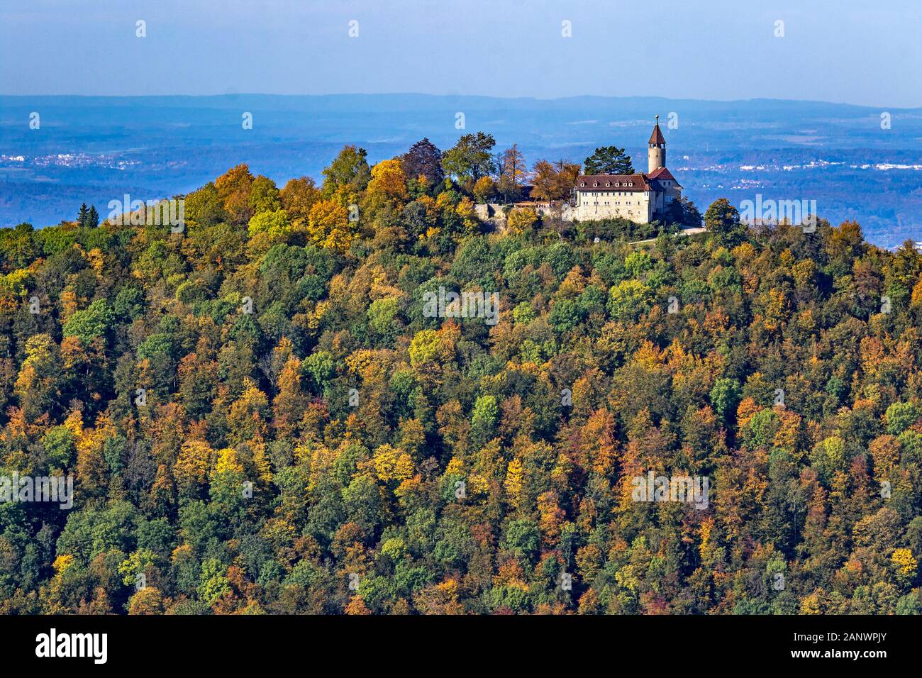 Blick Zur Burg Teck, Kirchheim, Schwäbische Alb, Baden-Württemberg, Deutschland Foto Stock
