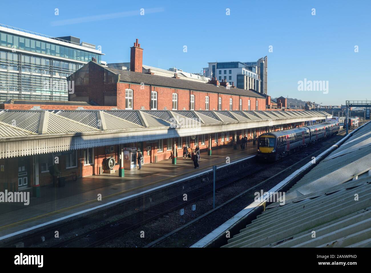 Stazione ferroviaria di Nottingham East Midlands, Regno Unito. Foto Stock