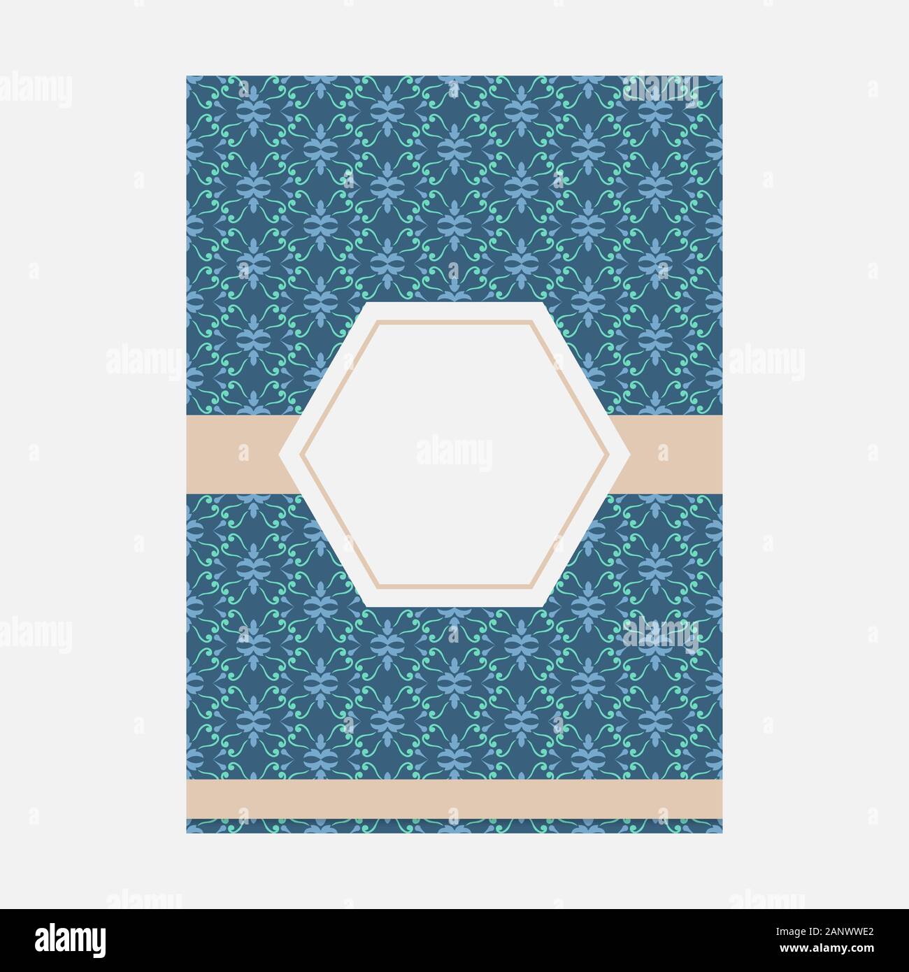 Modello di ornamento pagina Layout di copertura per matrimoni, menu prenota modello di progettazione Illustrazione Vettoriale