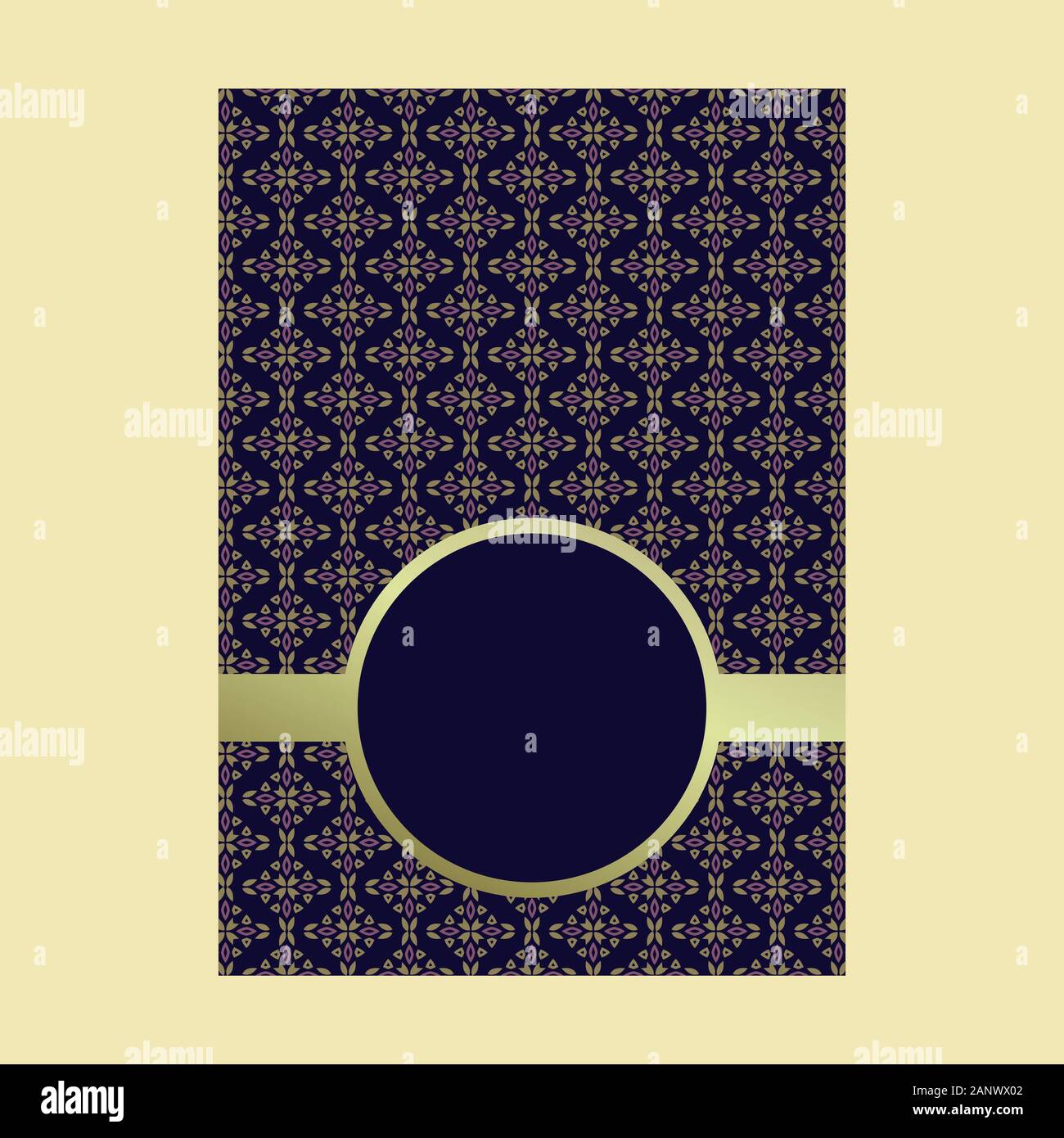 Modello di ornamento pagina Layout di copertura per matrimoni, menu prenota modello di progettazione Illustrazione Vettoriale