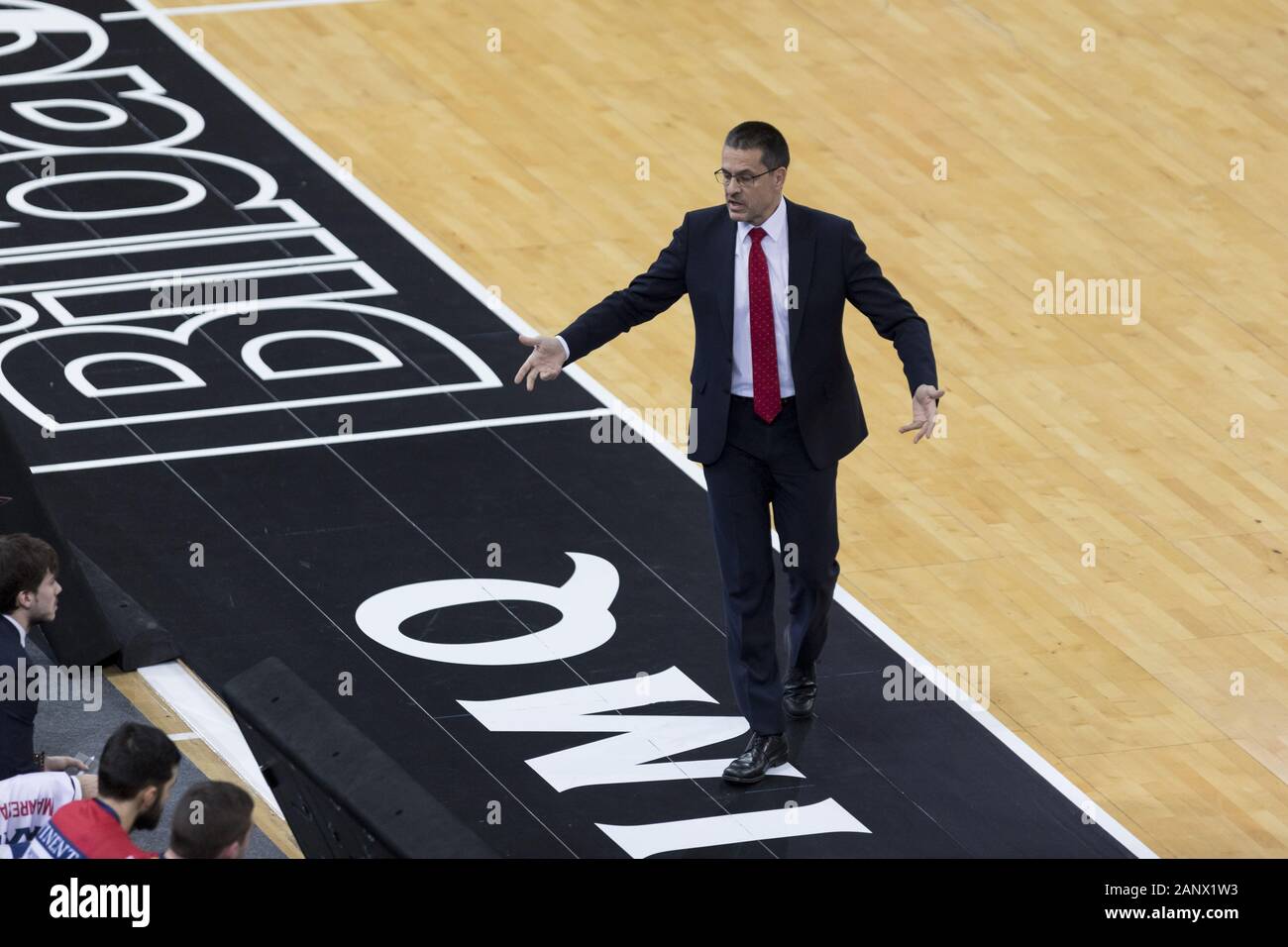 Bilbao, Paesi Baschi. Xix gen, 2020. PEDRO MARTINEZ, Manresa pullman, durante il gioco tra RETABet Bilbao Basket e Baxi Manresa a Miribilla Bilbao Arena. Credit: Edu Del Fresno/ZUMA filo/Alamy Live News Foto Stock