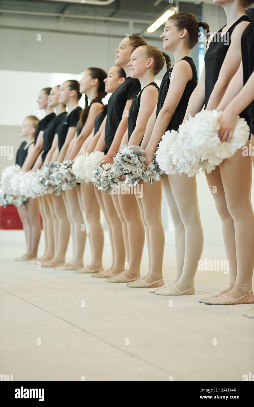 I partecipanti del concorso cheerleading Foto Stock