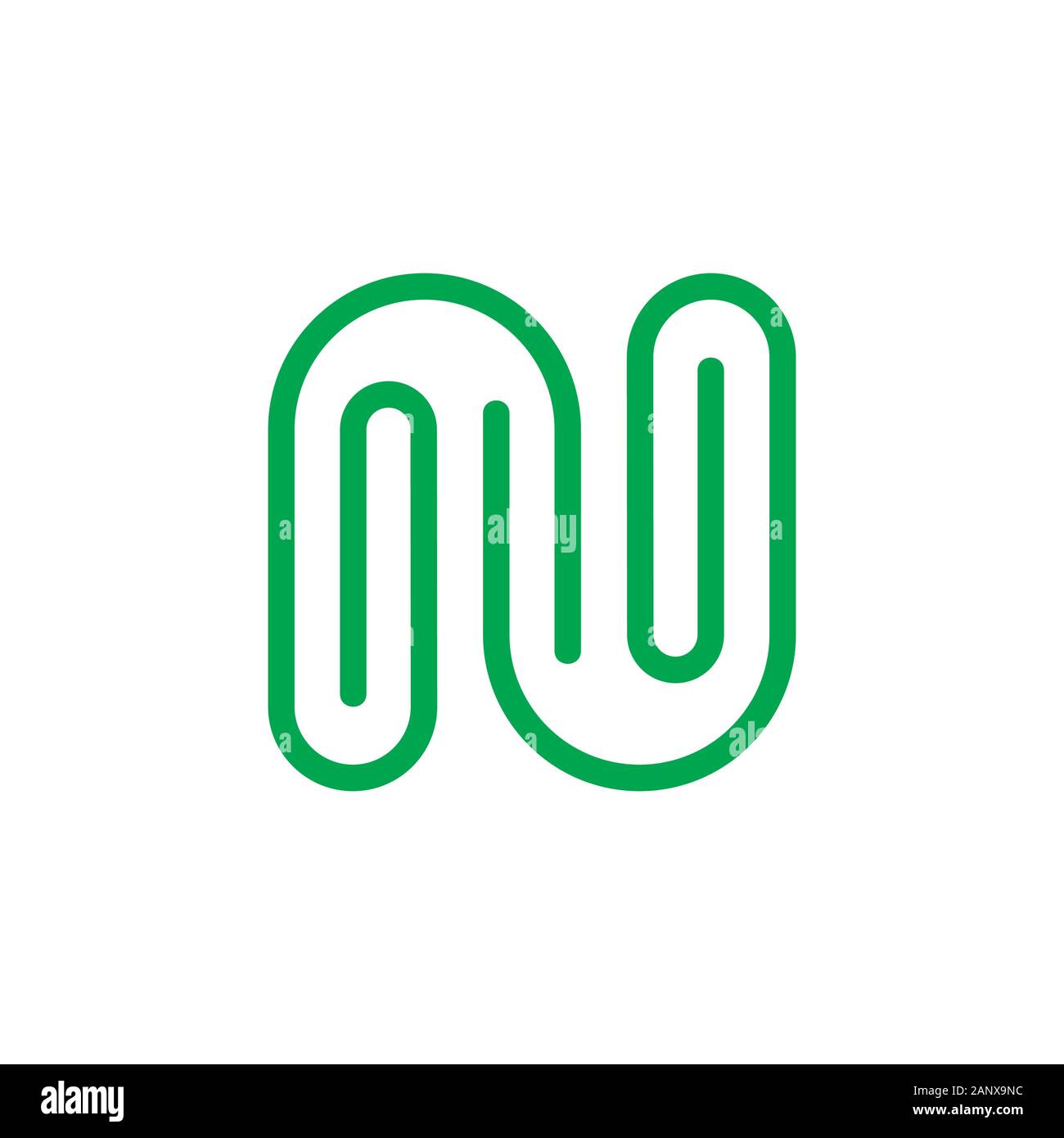 Lettera n graffetta design logo vector Illustrazione Vettoriale
