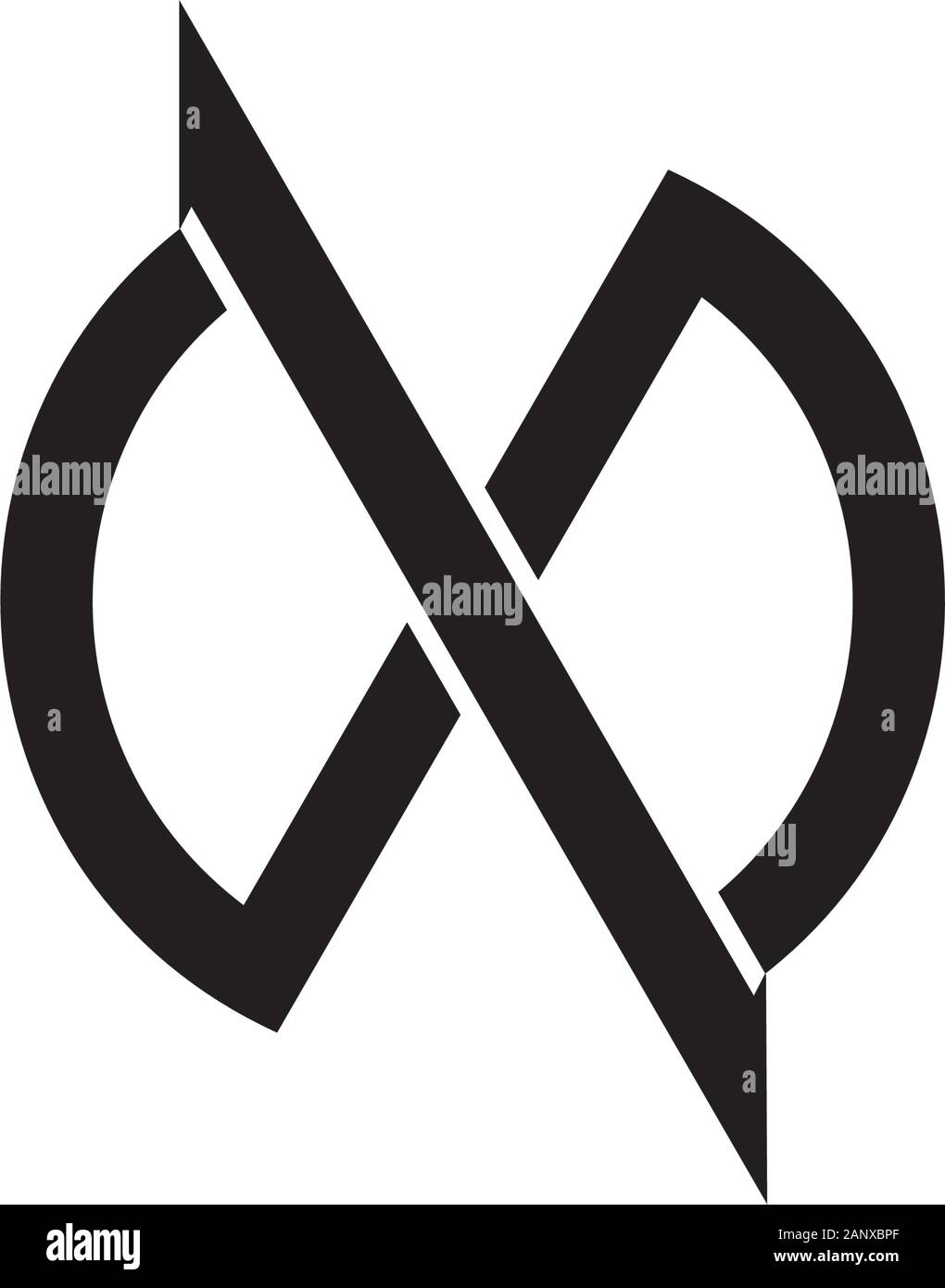 Logo di symbol vettore della lettera ox slice freccia design geometrico Illustrazione Vettoriale