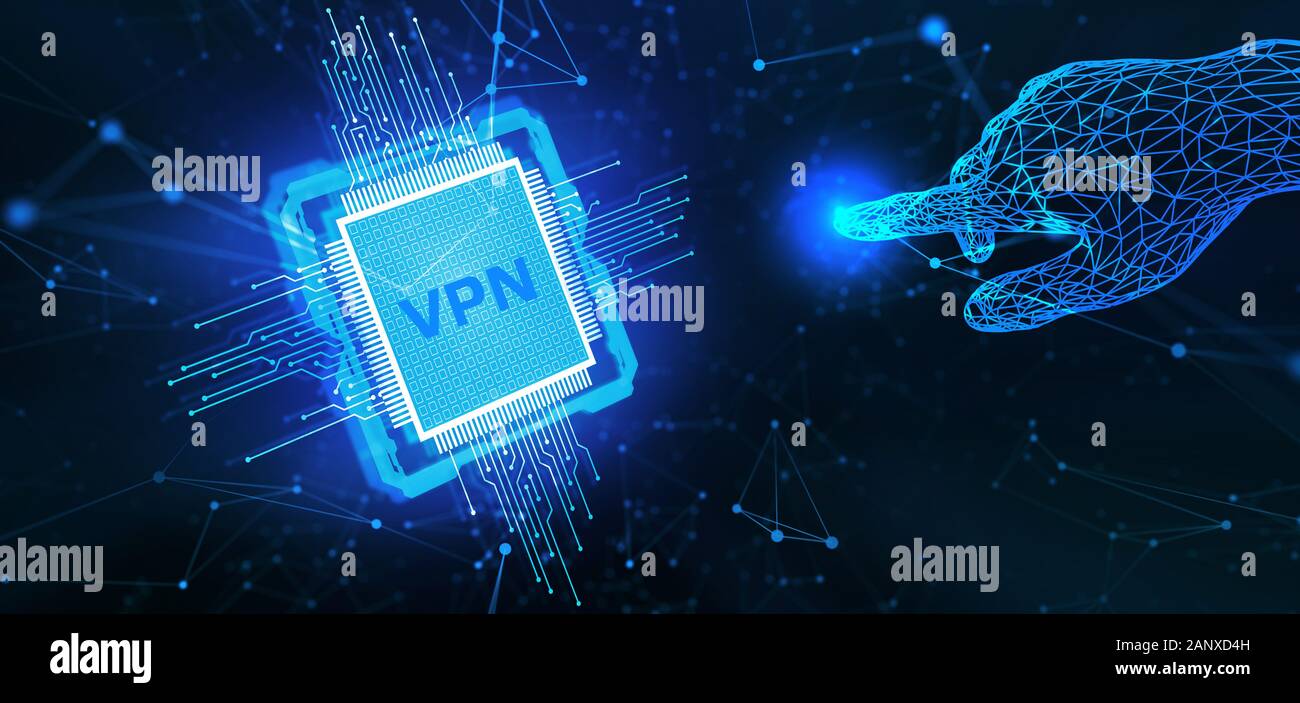 Business, tecnologia Internet e il concetto di rete. La rete VPN sicurezza internet privacy il concetto di crittografia. Foto Stock
