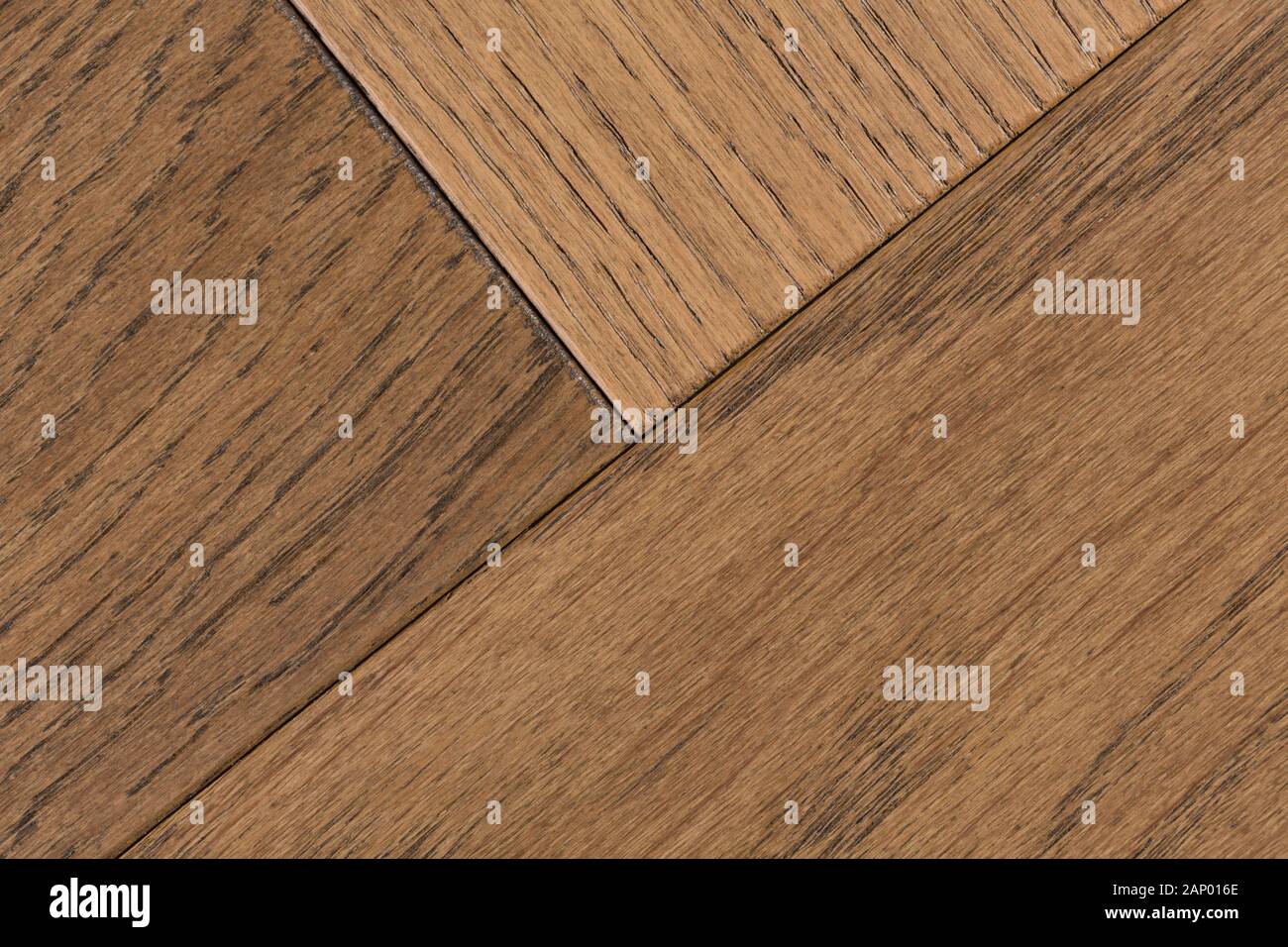 Frammento di marrone a pavimento in legno di quercia di close-up. Foto Stock