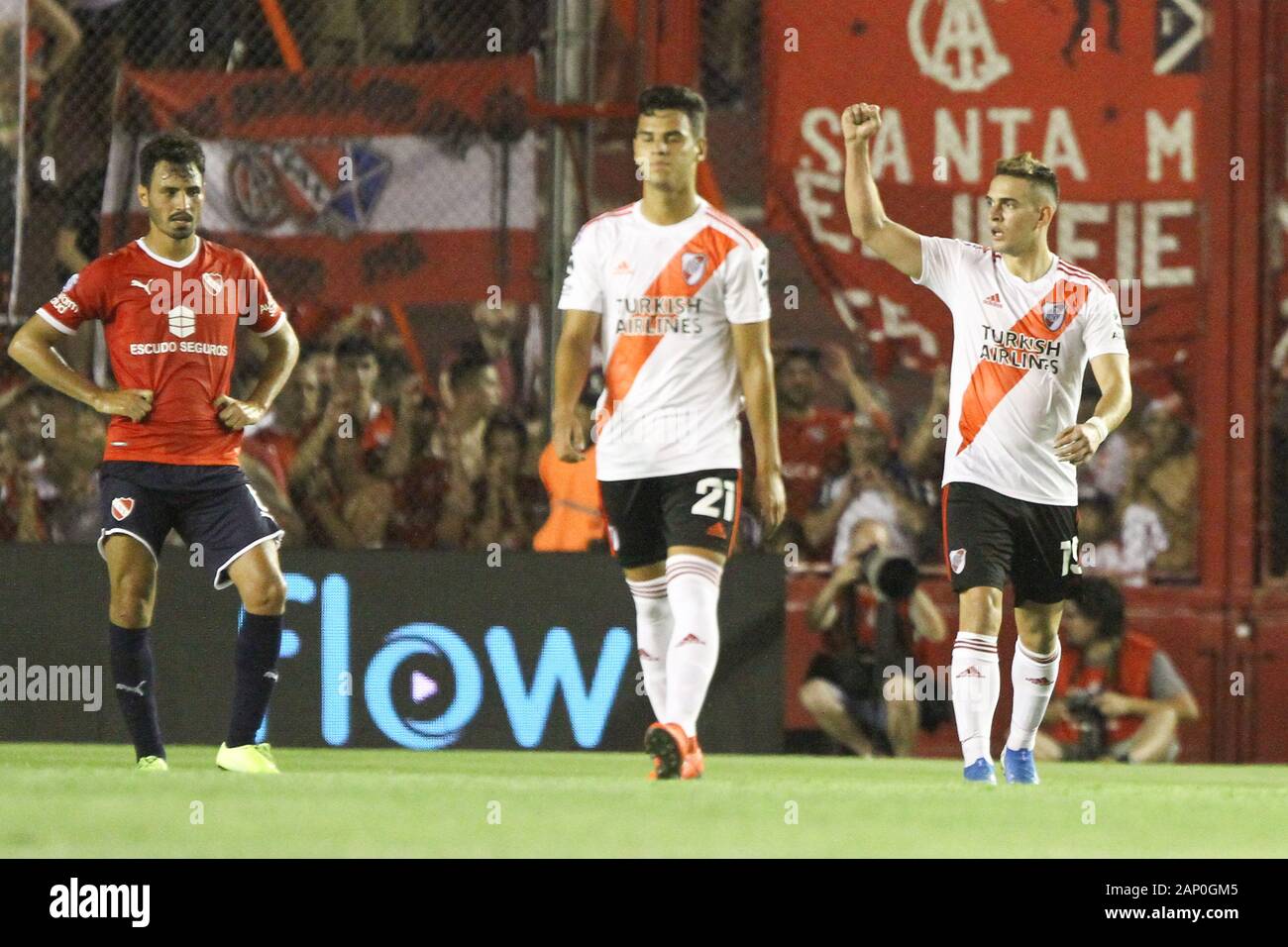 BUENOS AIRES,19.01.2020: Rafael Santos Borré celebra il suo obiettivo durante il match tra Independiente e River Plate in Libertadores de América sta Foto Stock