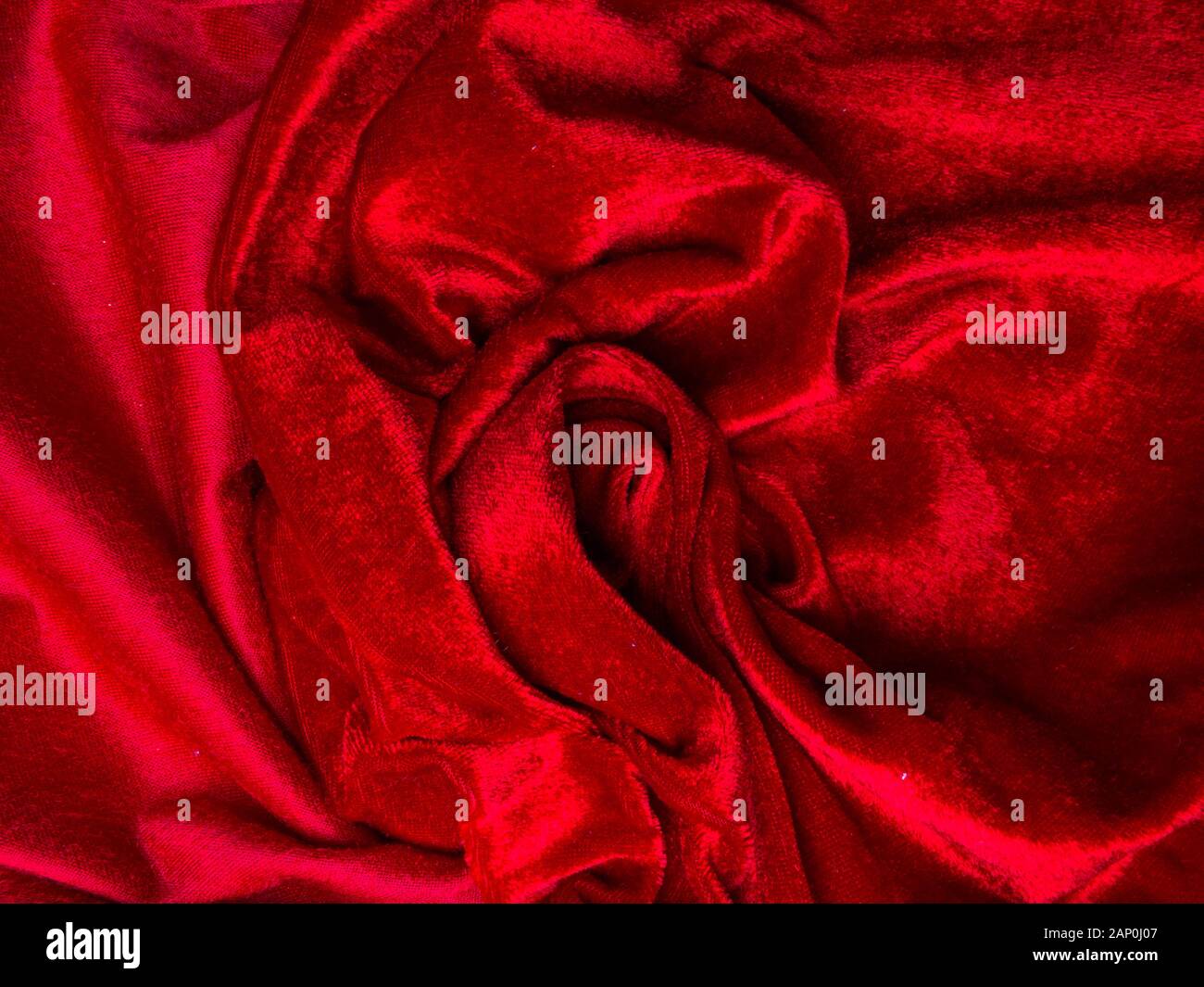 Rosso lucido velvet texture di sfondo, red rose forma,, amore e passione concept Foto Stock