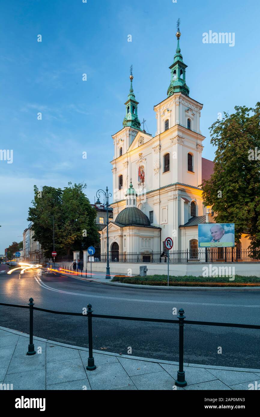 Serata a San Floriano la Chiesa di Cracovia. Foto Stock