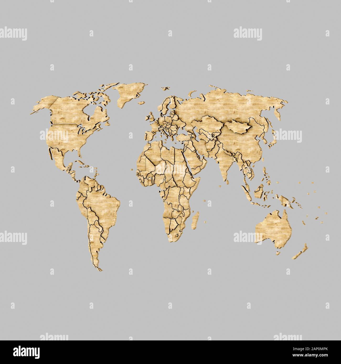 rendering 3d della mappa del mondo Foto Stock